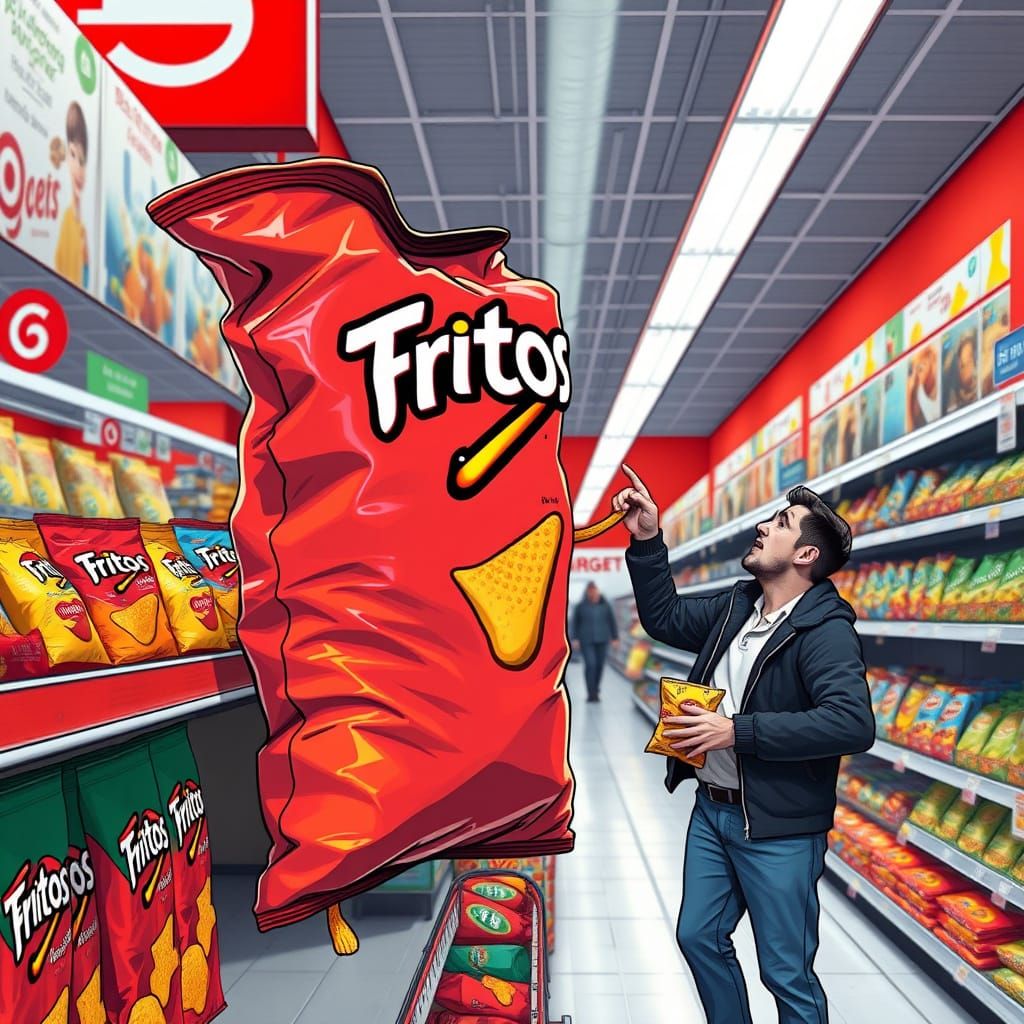 Whimsical Fritos Bag Teases a Man in the Target Snack Aisle