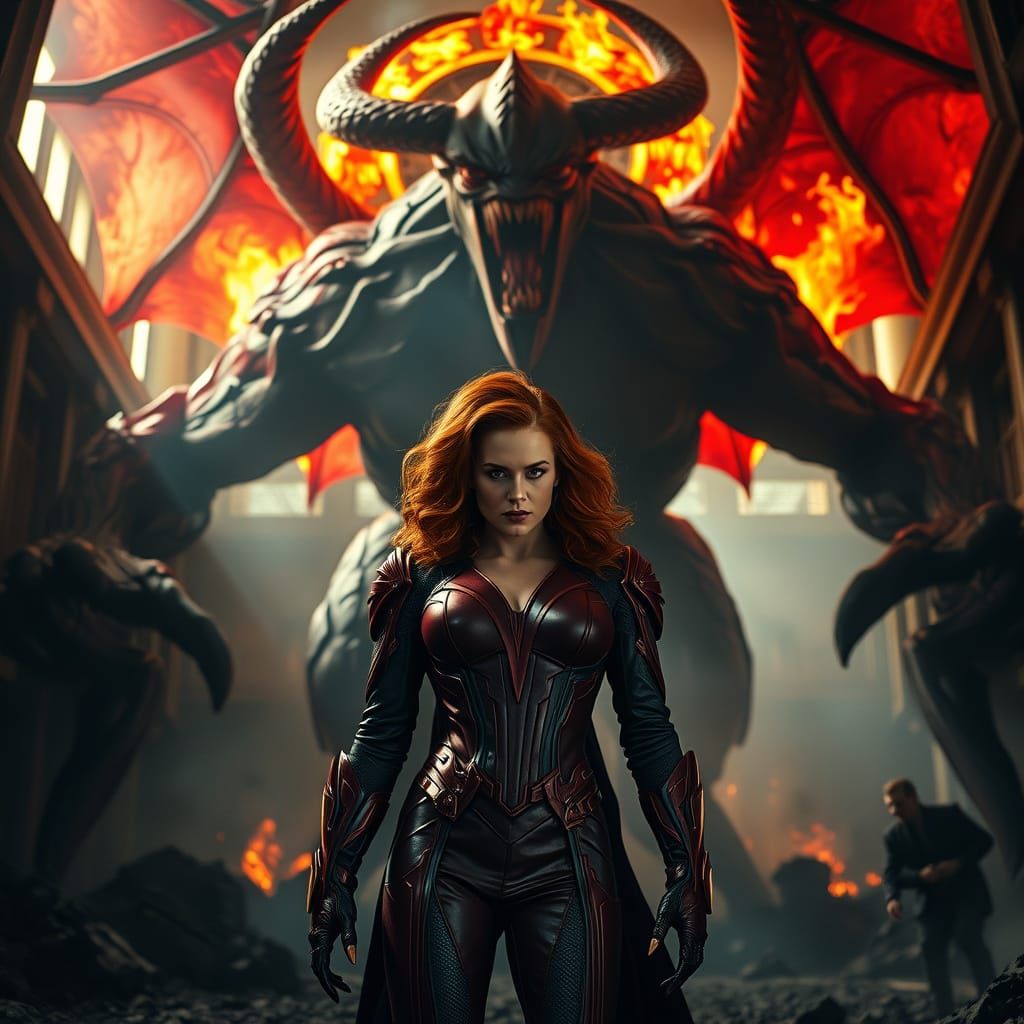 Determined Scarlet Witch Confronts Twisted Demon