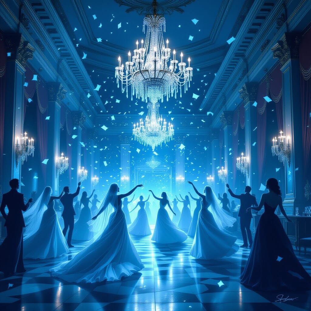 Haunted Ballroom New Year's Eve Ball with Ethereal Spirits