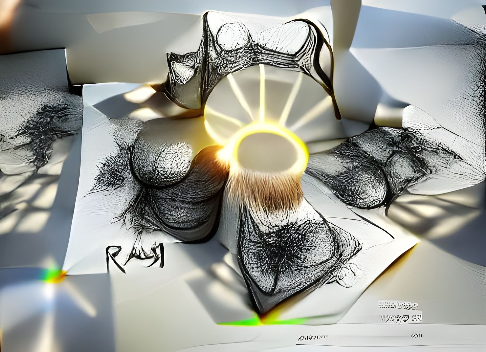 Ink Drawing: Beauty of Randomization with Sunshine Rays