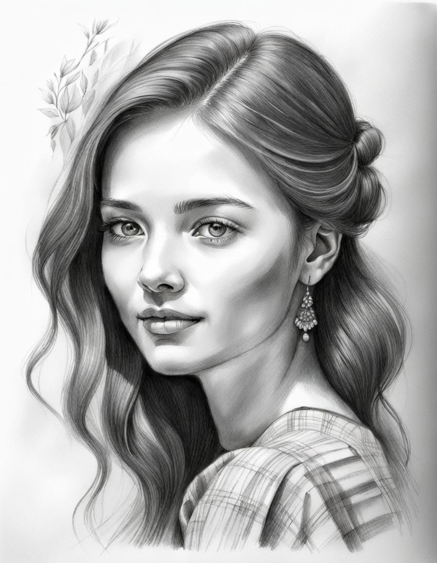 Pencil Sketch Portrait of a Woman