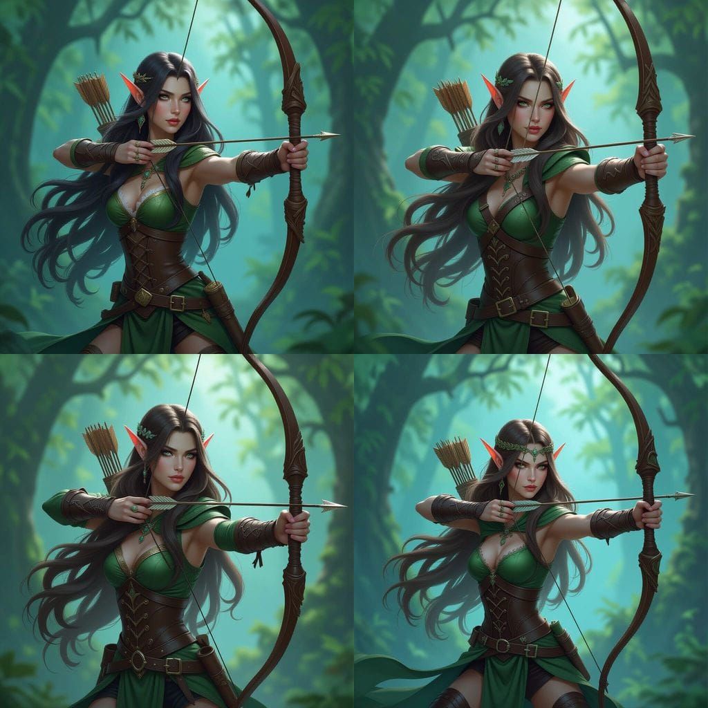 Forest Elf Archer in Magical Elven Forest