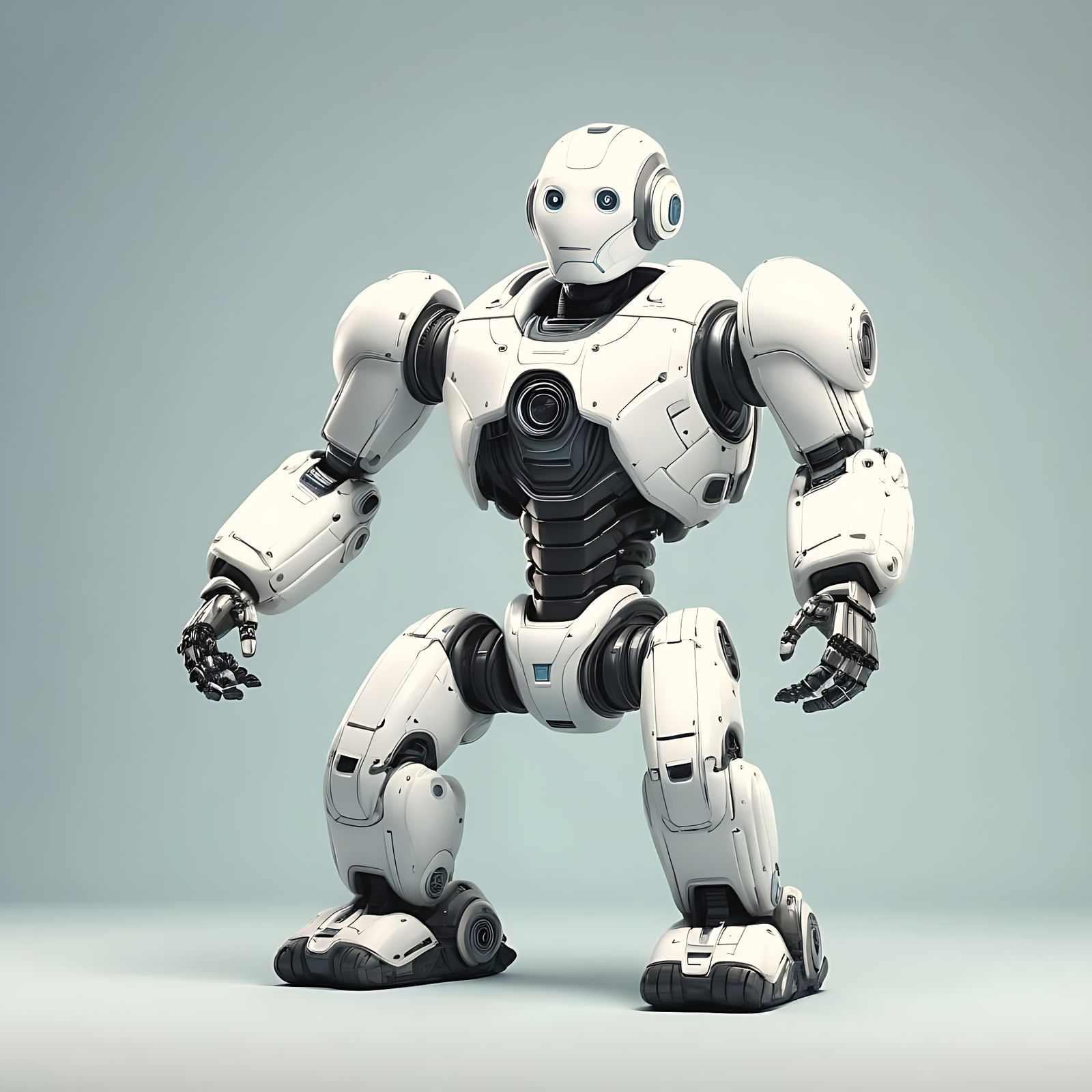 Puffy Inflatable Robot in Hyperrealistic 3D Render