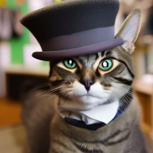 Cat in a Tophat Browsing Hats