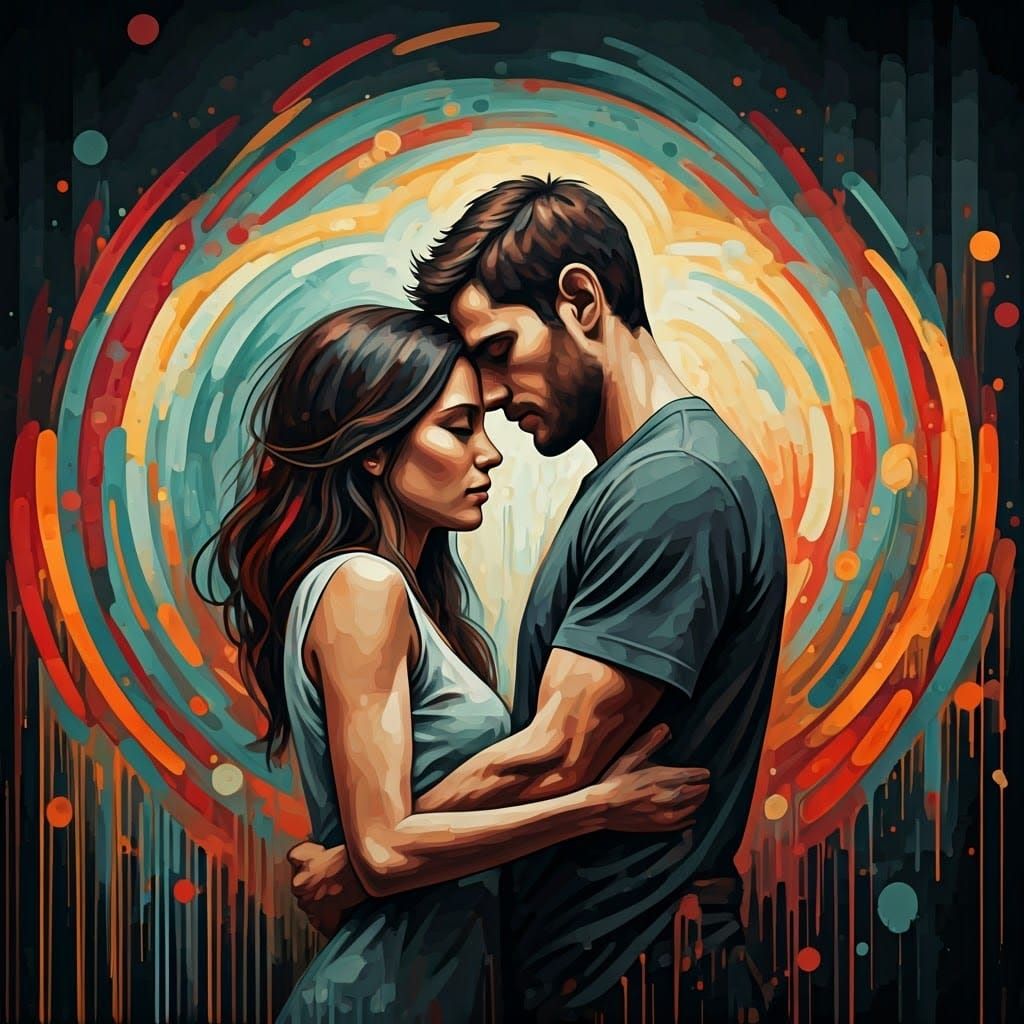 Urban Lovers in Vibrant Graffiti