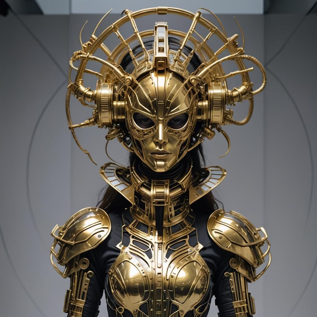 Cyberpunk Exoskeleton Mask with Pop-Art Flair