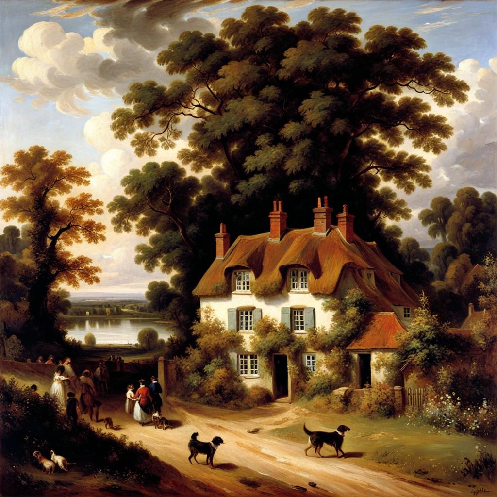 Painting in style from the Romantic era