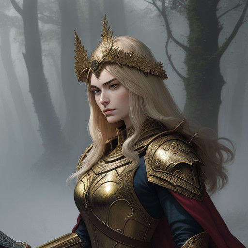 Medieval Warrior Maiden in Armor