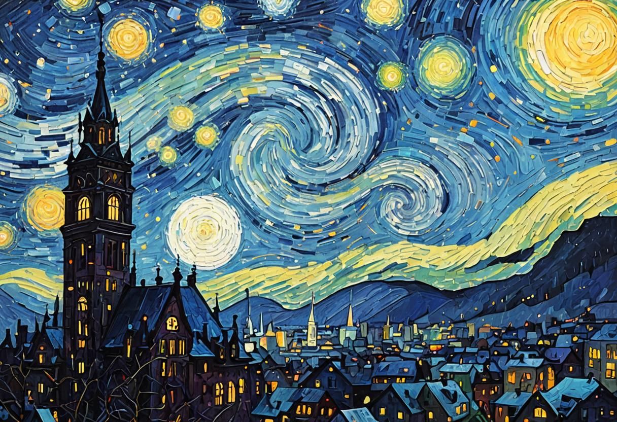 Colorful Cityscape at Night