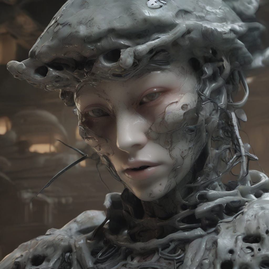 Bioluminescent Cryptid Chef Prepares Fungi Dish