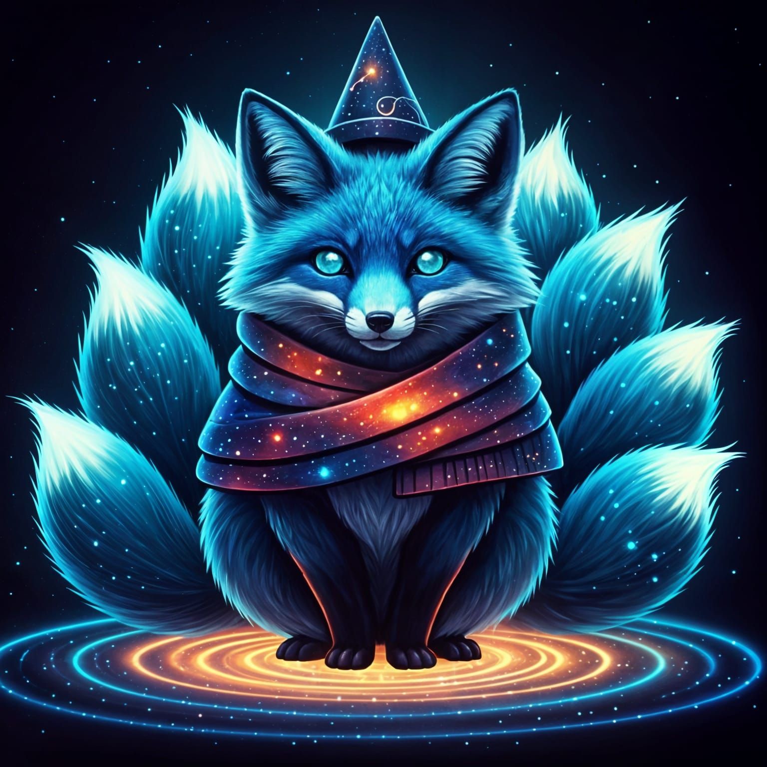 Celestial Fox in Cosmic Attire