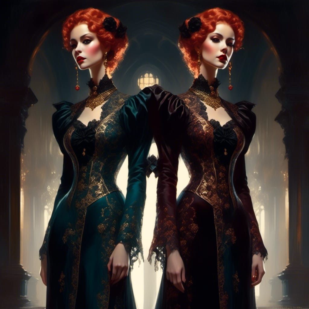 Gothic Sci-Fi Vampiress in Avant-Garde Gown