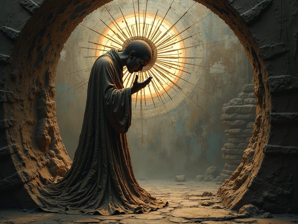 Within a Reflectigraphic Photoimpasto Living Dome, Finally He Relents