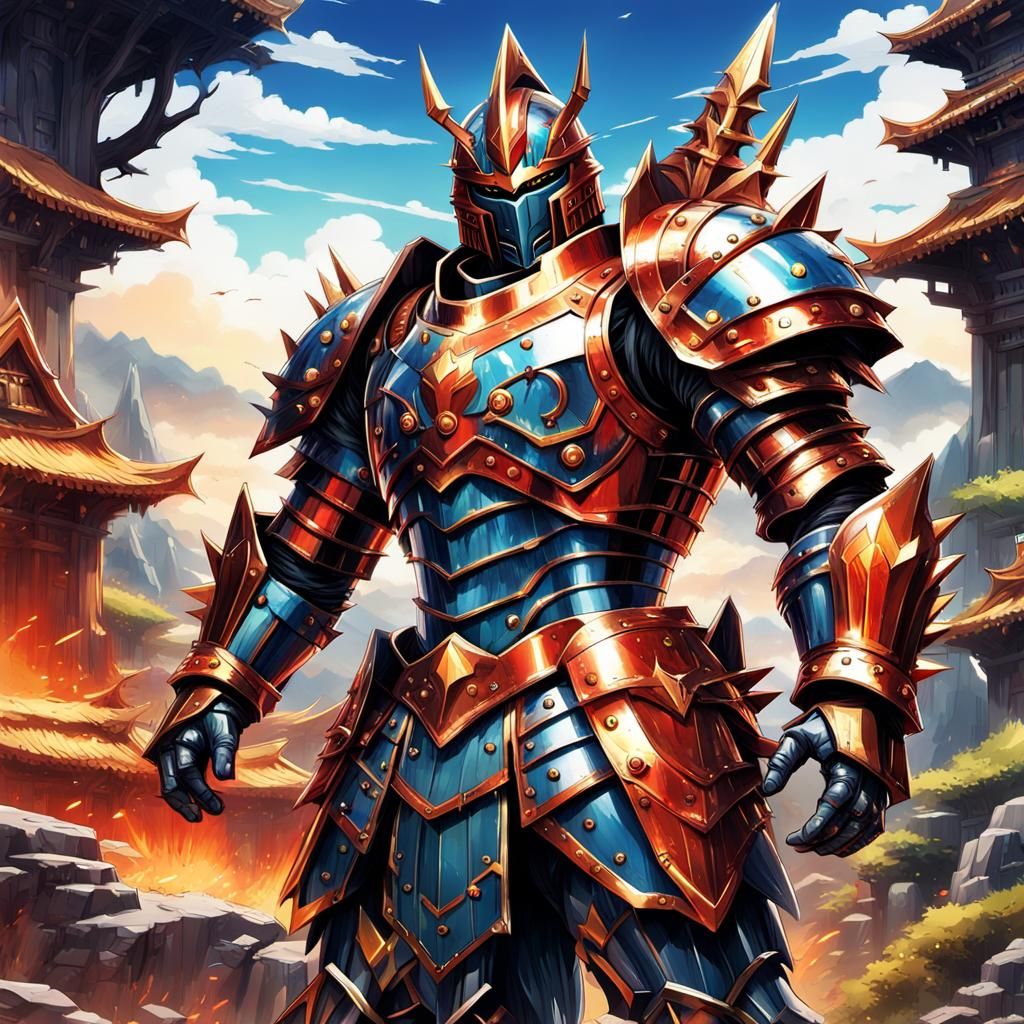 Armored Warrior in Anime Style