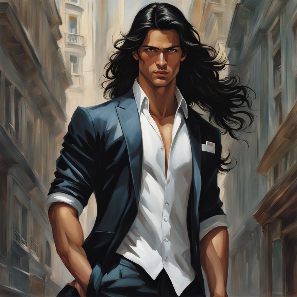 Androgynous Figure with Striking Eyes