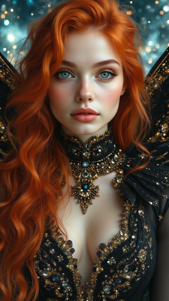 Otherworldly Angel in Cosmic Dreamscape