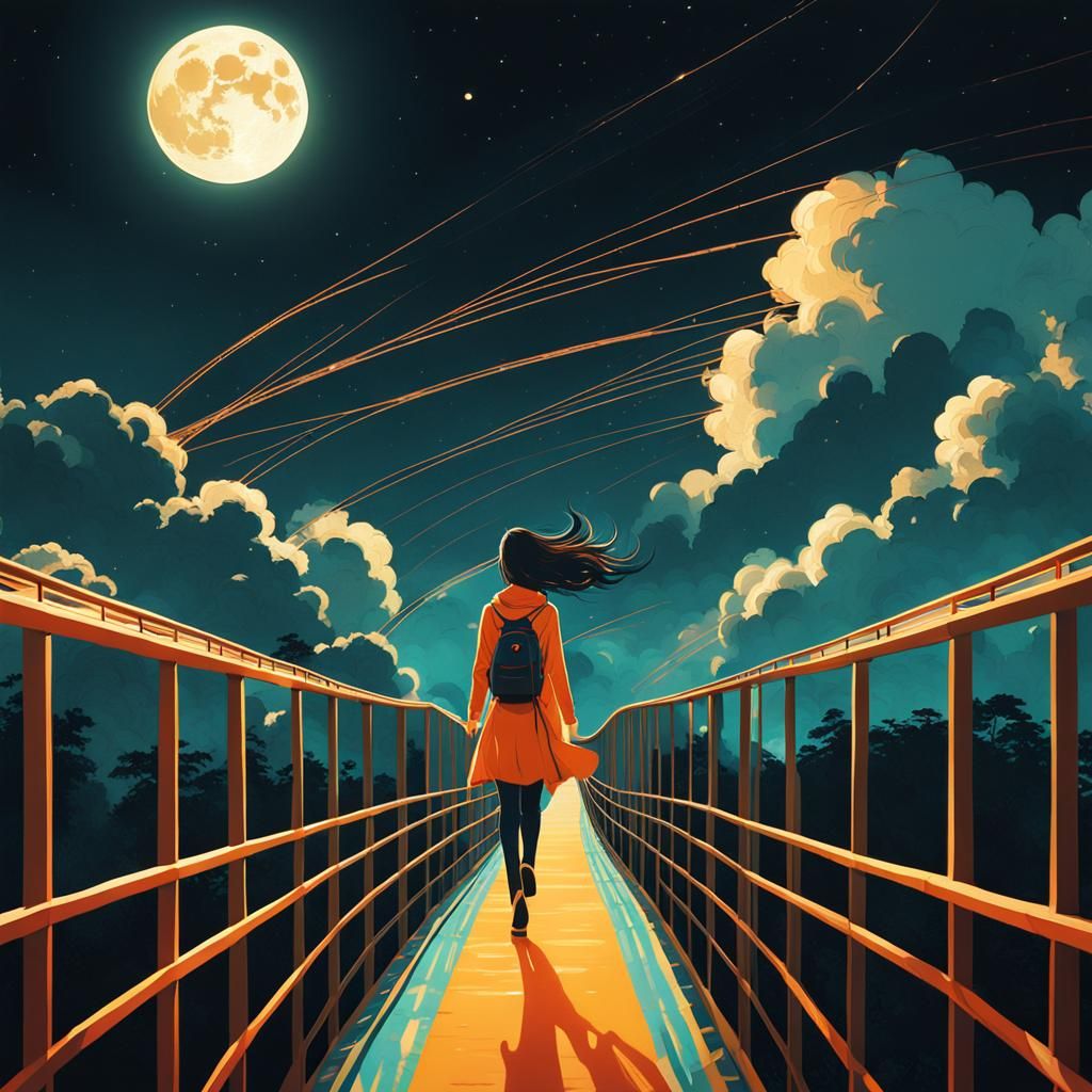 Ethereal Journey: Infinite Bridge in Surreal Digital Art