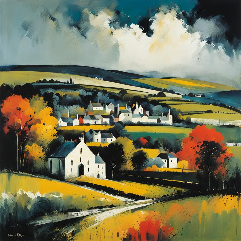 Abstract Expressionist Painting in Style of Piper