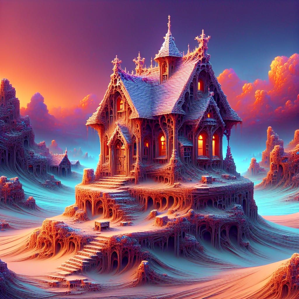 Fantasy Sand House Concept Art in 8K Resolution
