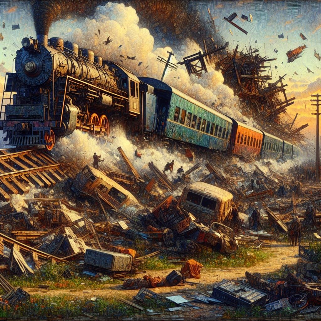 A big accident, a train that derails, makes a big mess, and ...