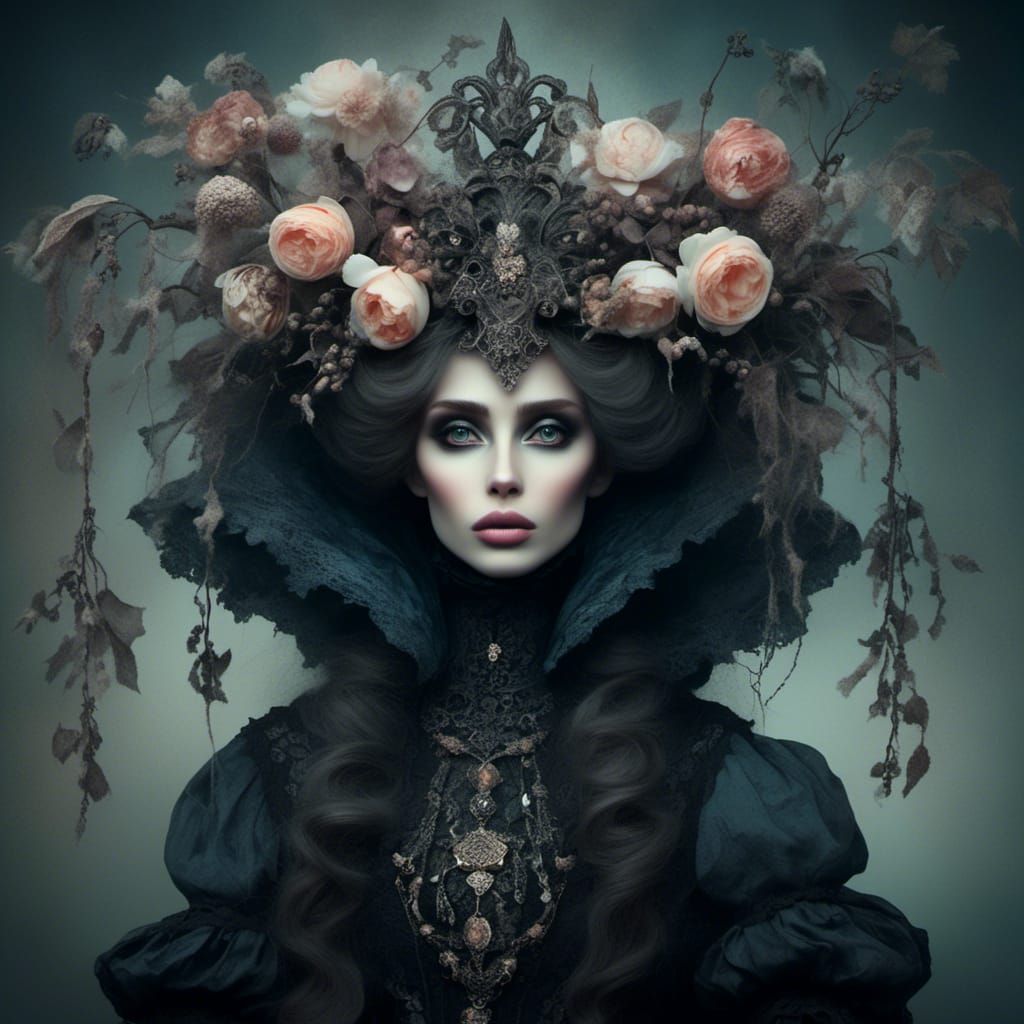 Gothic Woman: A Moody Watercolor Portrait