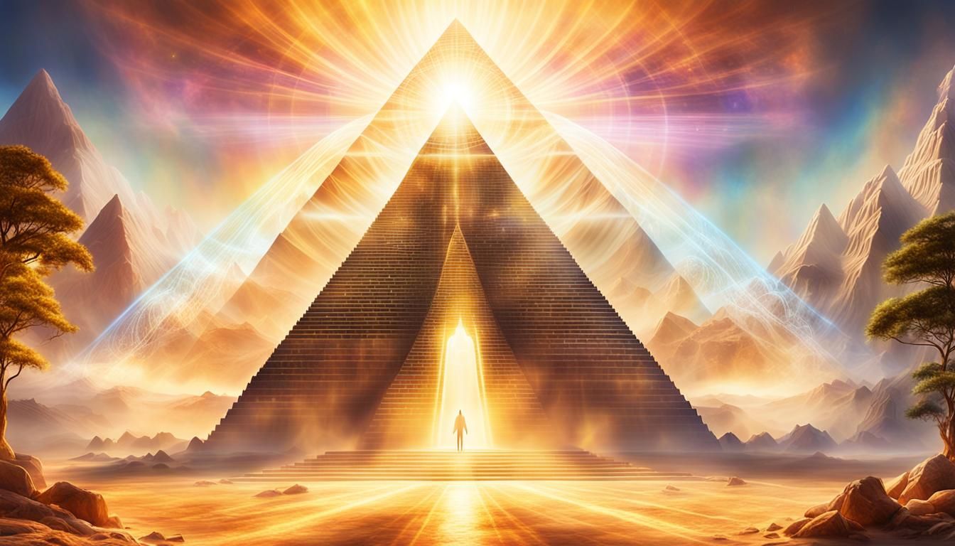 Ethereal Light Art: Spiritual Pyramid of Power