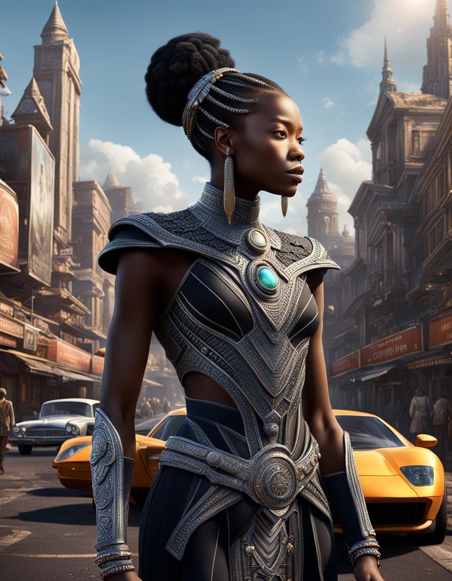 Elegant Melanin Matte Painting in Hyperdetail