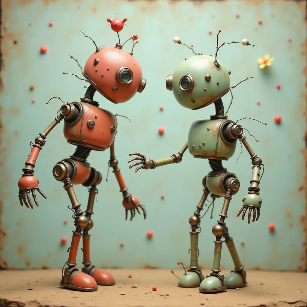 Cute Surreal Robots Dancing