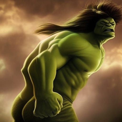 Hulk Dog with Great Hair, Digital Matte Painting