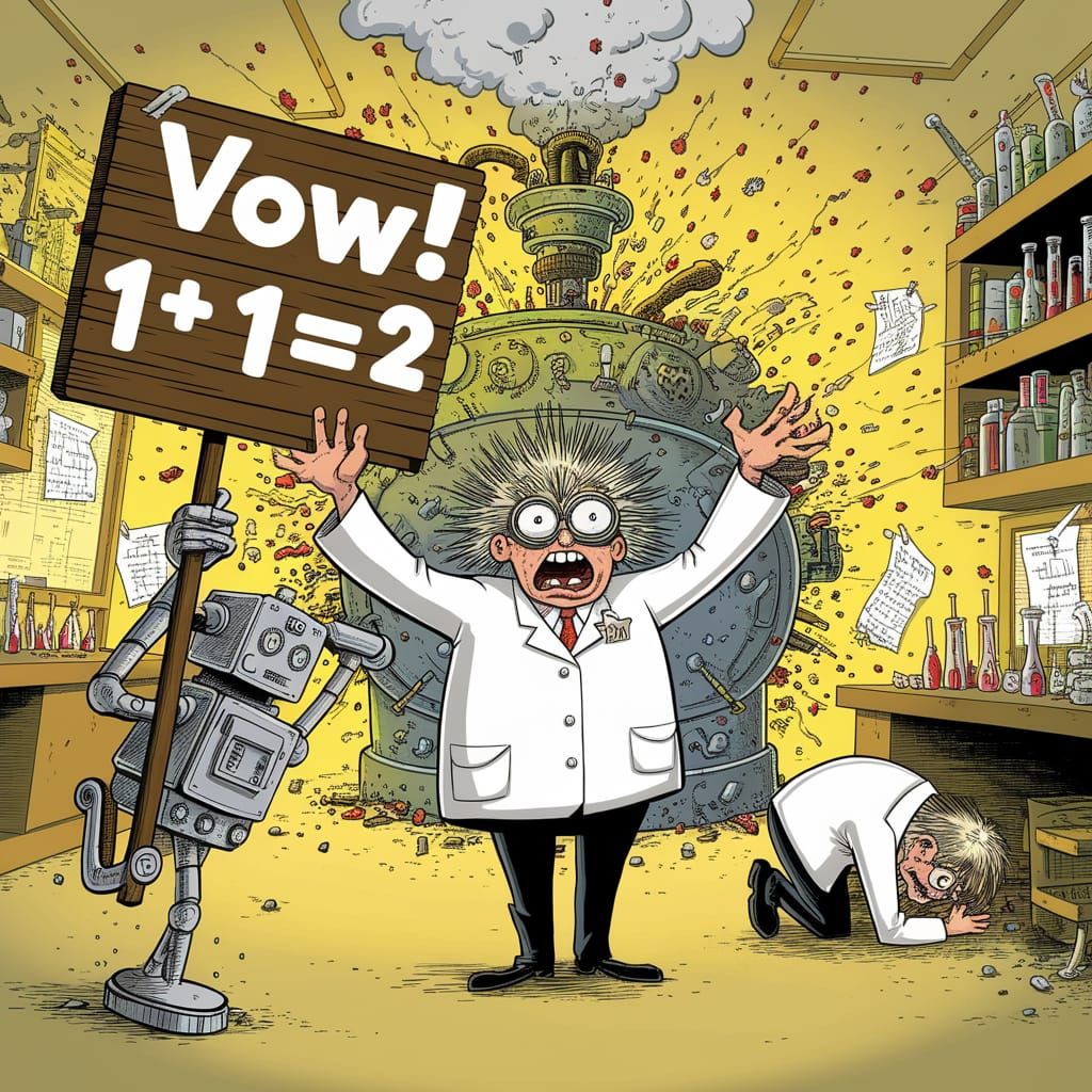 Mad Scientist Stunned by Math Machine Malfunction