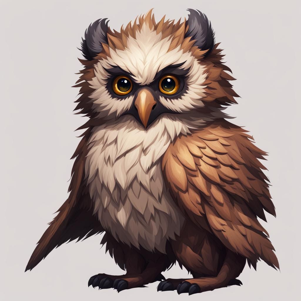 Adorable Baby Owlbear Cub Illustration