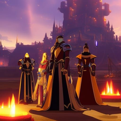 medieval knight aetherpunk anime