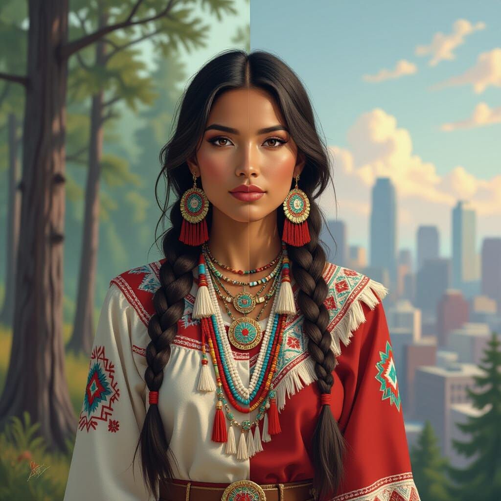Native American Woman: Traditional Meets Modern