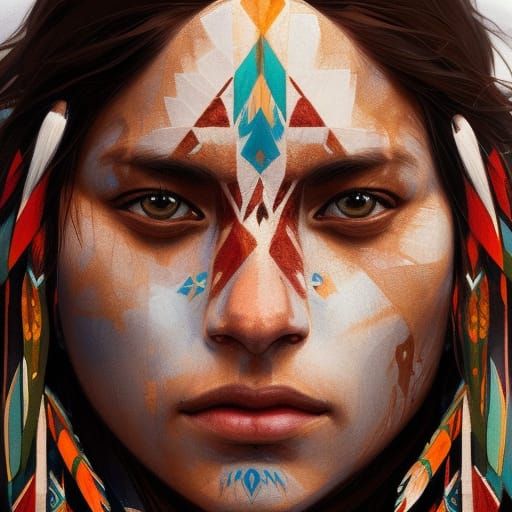 Lakota Portrait in Hyperdetailed Artstation Style