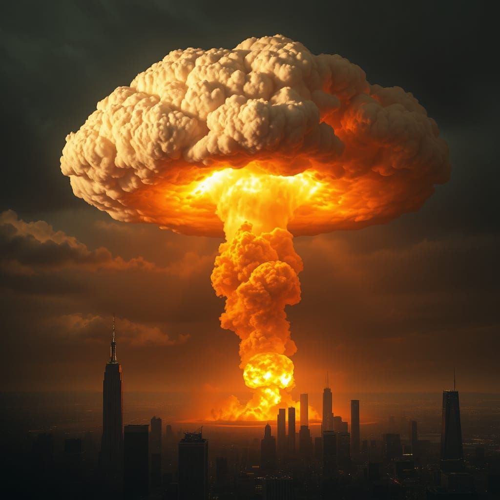 Apocalyptic Mushroom Clouds Over American Cities