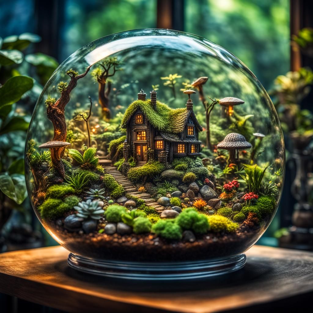Lush Terrarium Ecosystem Governed by Faeries