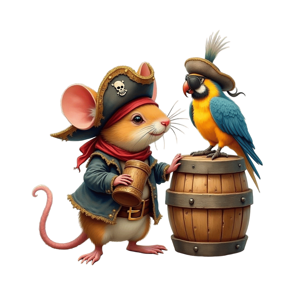 Mouse Pirate in Regal Attire