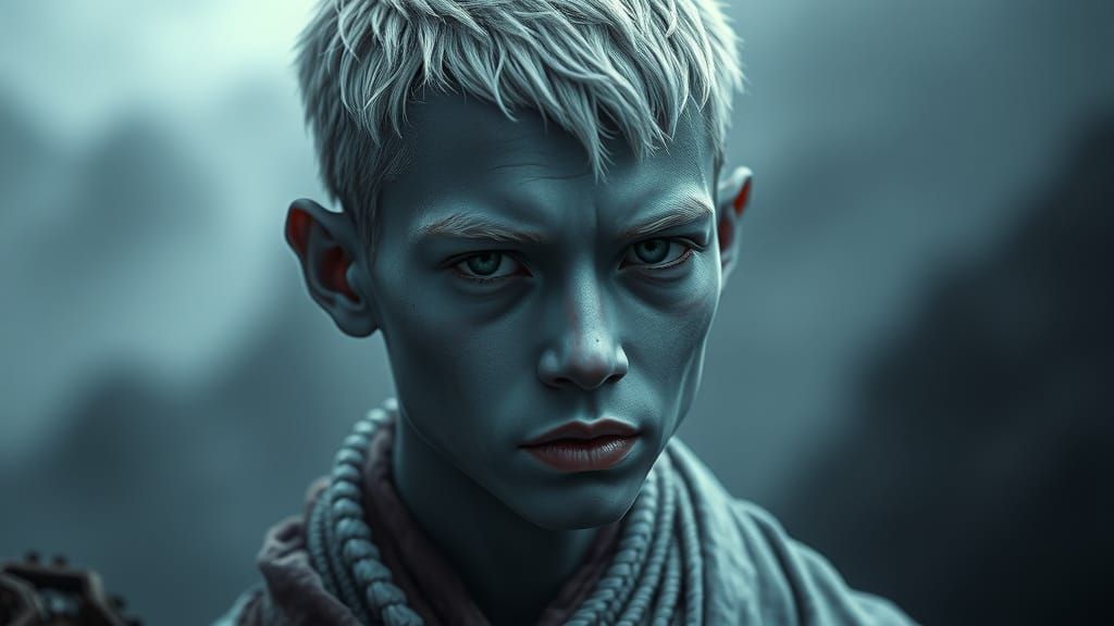 Air Genasi Monk in Dramatic Cinematic Pose