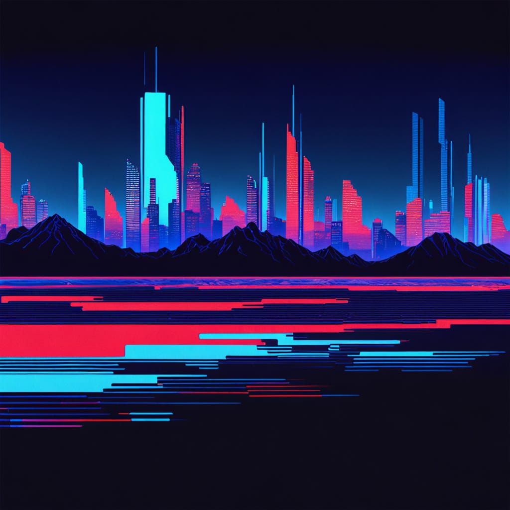 Glitched Town: Digital Corruption in Pixel Art Style