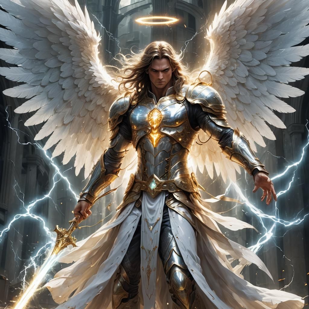 Radiant Angel with Electric Wings, Anime Style