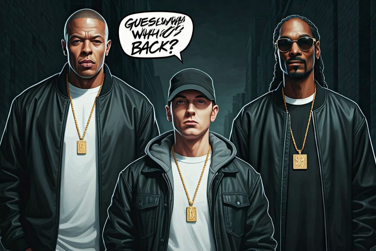 Eminem, Dr. Dre, and Snoop Dogg Together