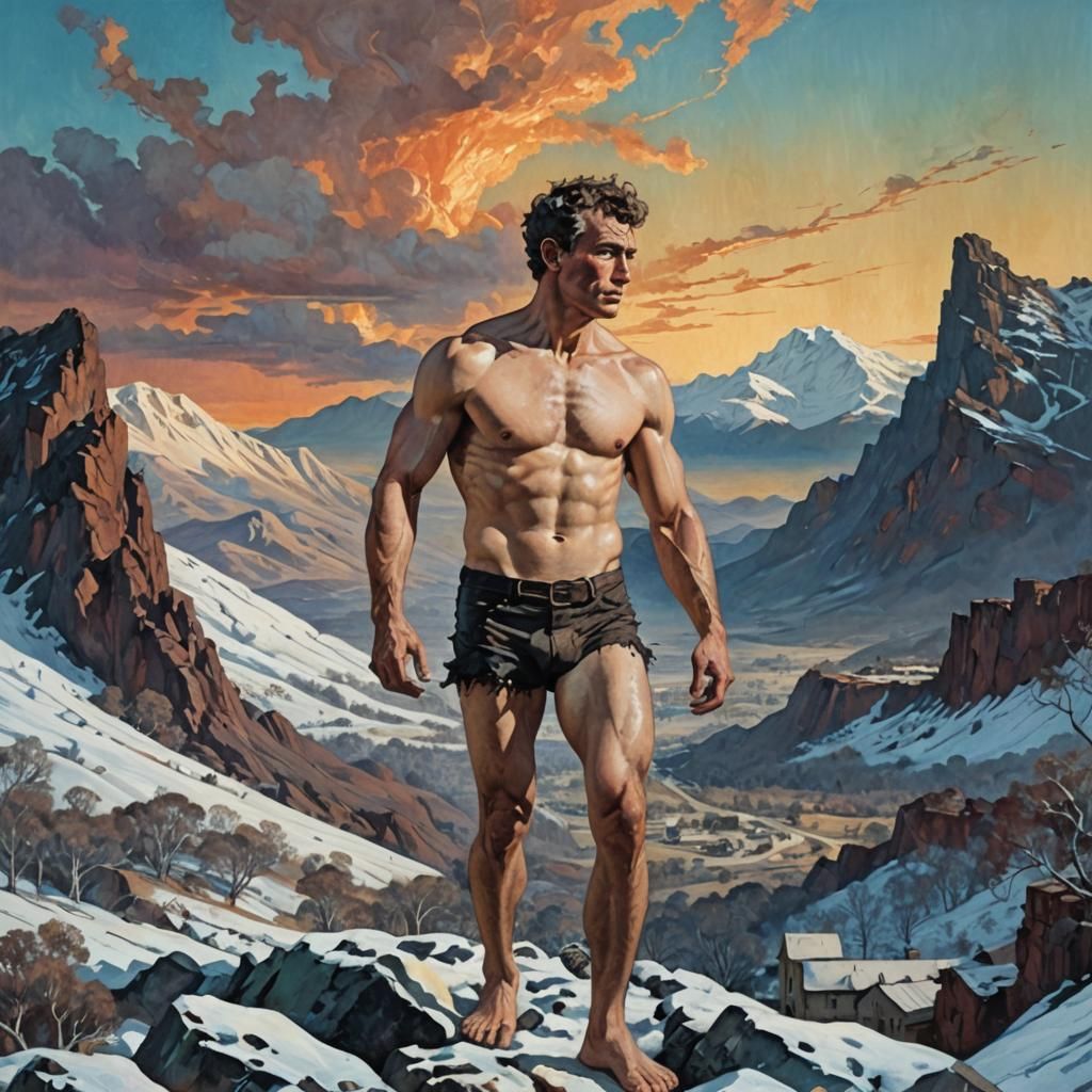 Surreal Sunset Landscape in Baroque Style