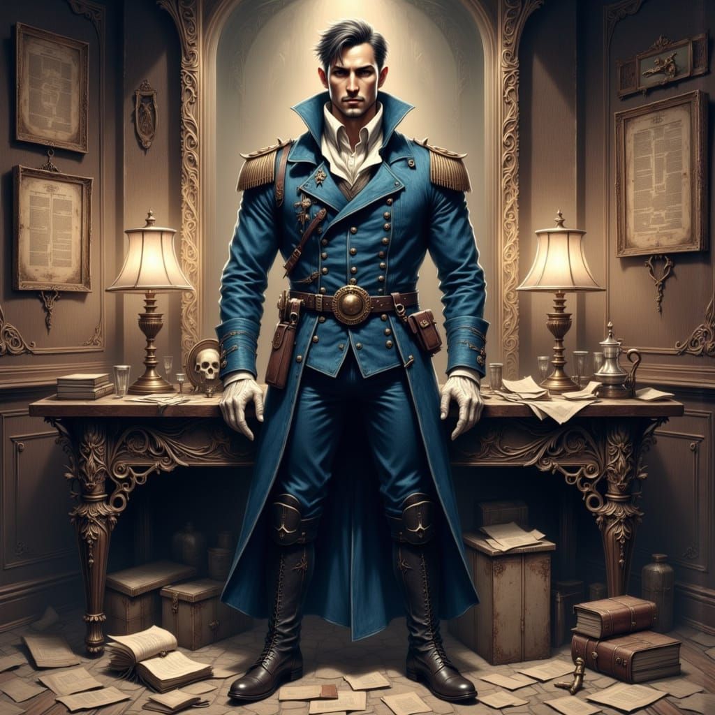 Elegant Gentleman in Czarist Uniform, Photorealistic Style