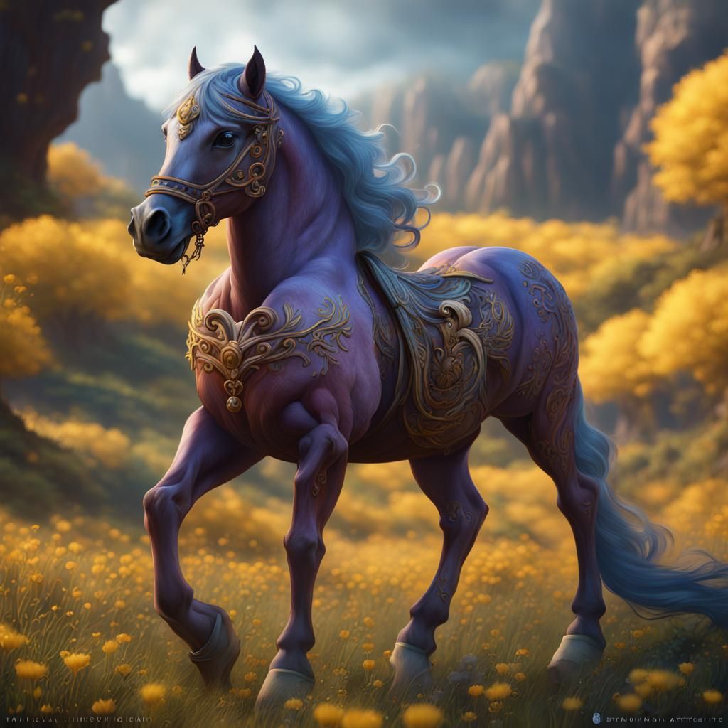 Fantastical Buttercup Horse Matte Painting