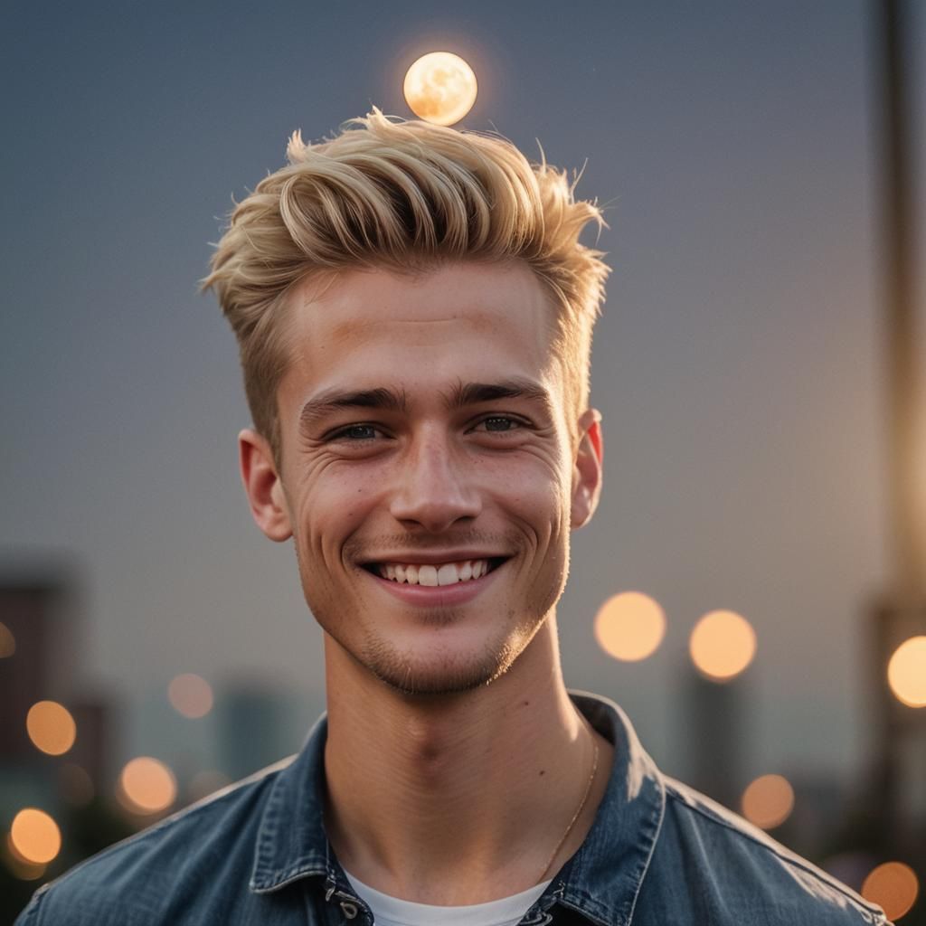 Man with Moon and Sun Eyes, Professional Photography