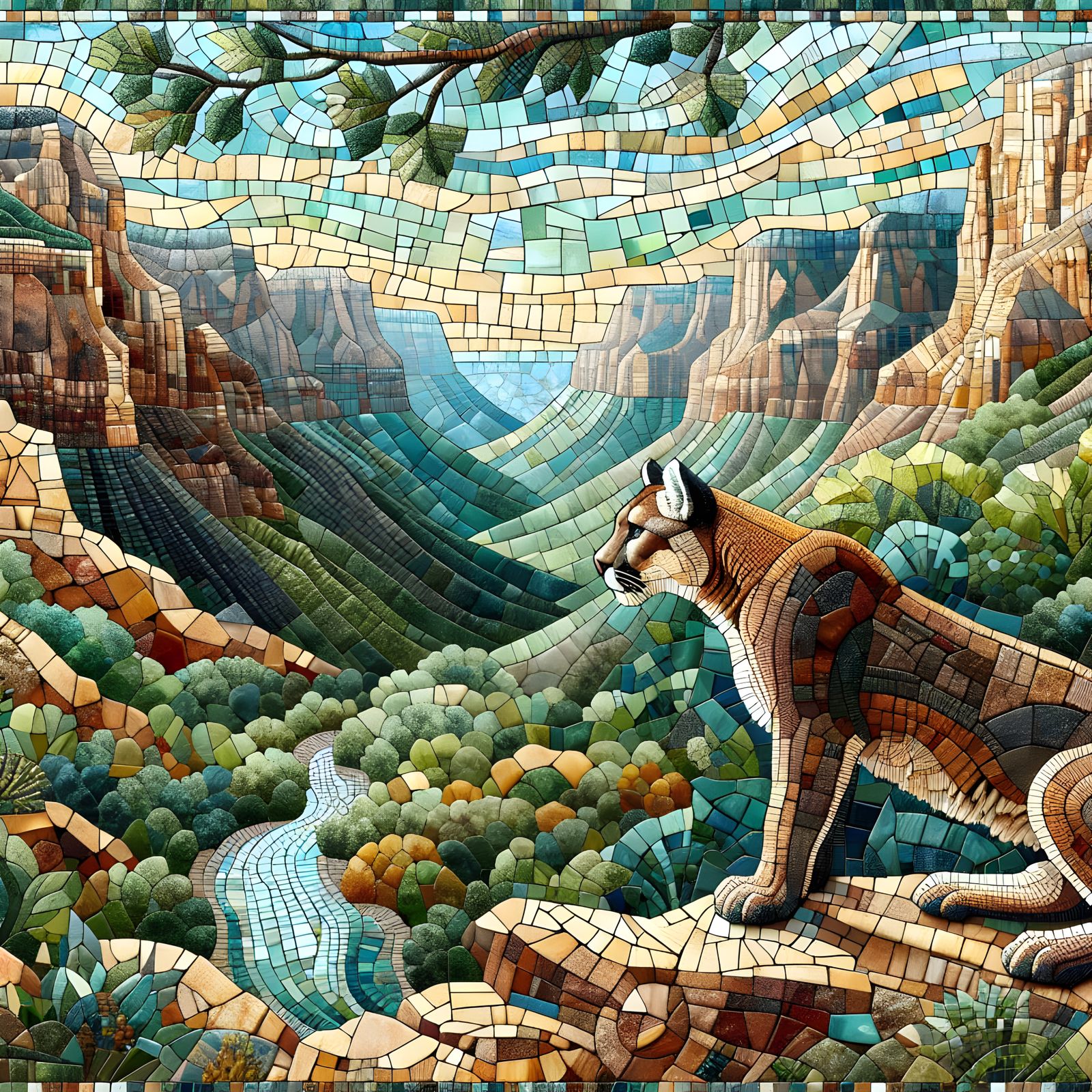 Mosaic Mountain Lion Surveys Canyon Landscape