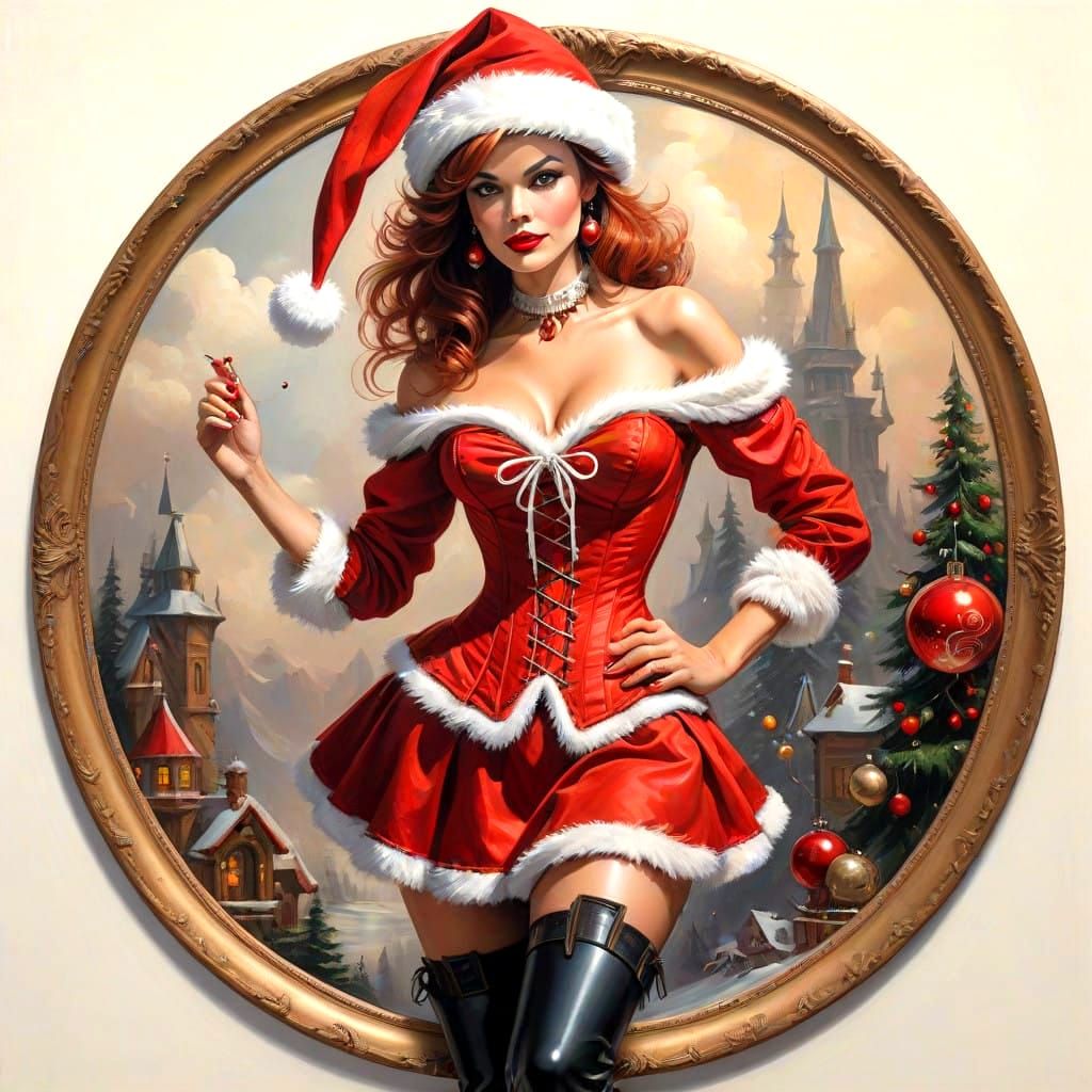 Santa's Sassy Helper in Red Hot Christmas Finery