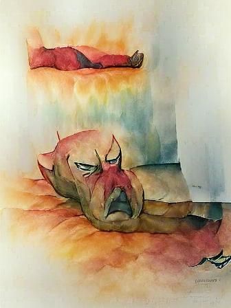 Abstract Watercolor of Seething Rage