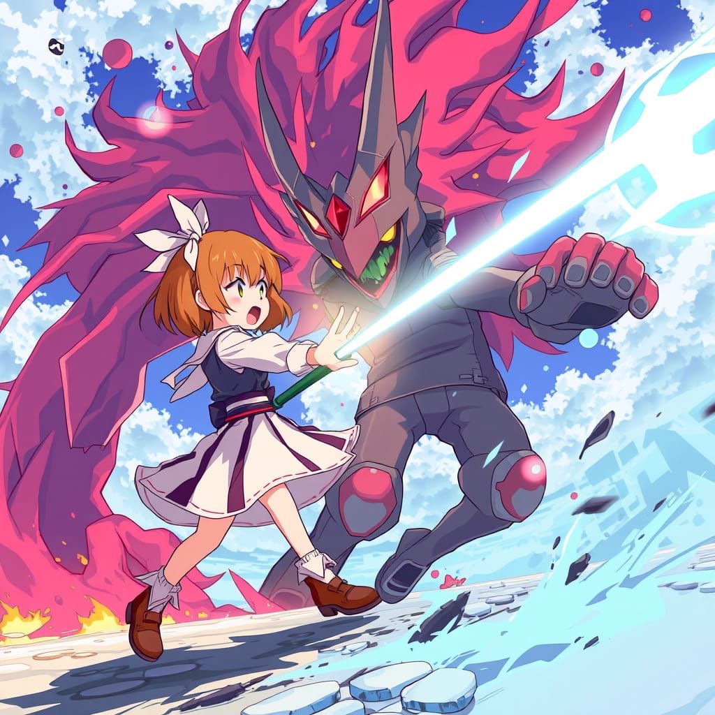 Epic Anime-Style Battle of Frisk vs Sans