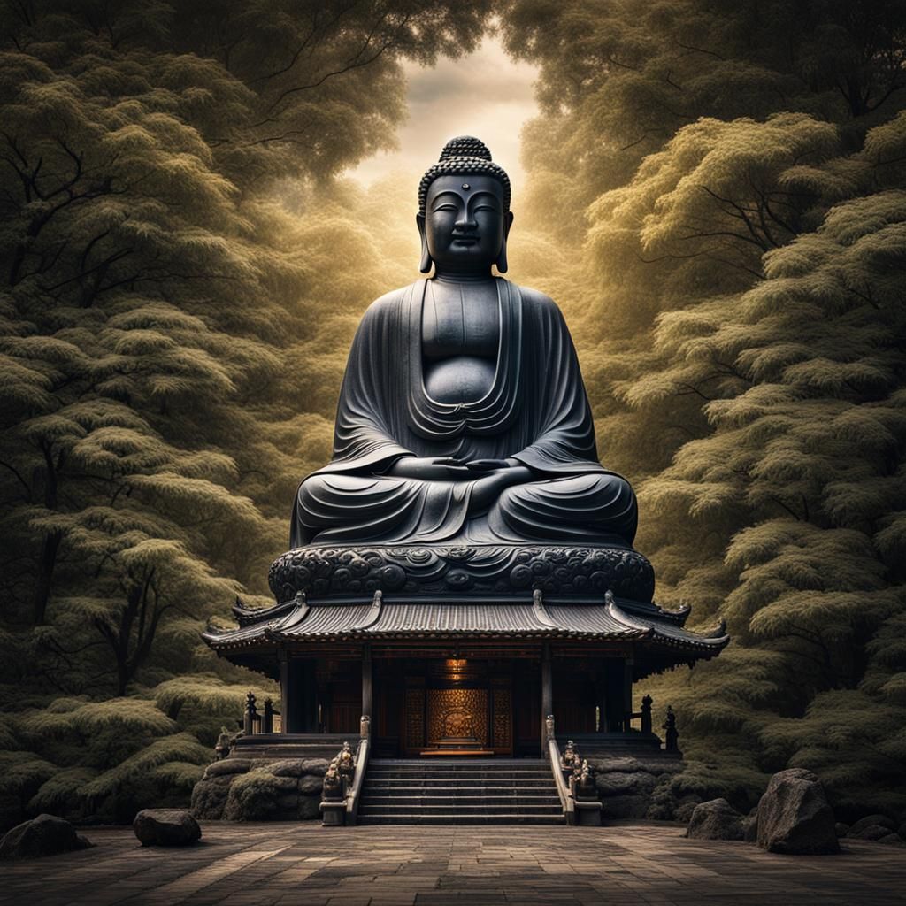 Lao Tzu Meets Buddha: Hyperrealistic 64 Megapixel Image